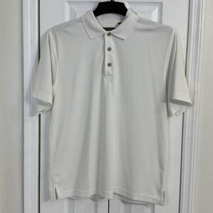 Cubavera‎ Performance Mens White Short Sleeve Golf Polo Shirt Size Lg